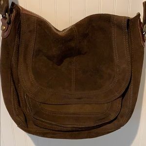 Lucky Brand brown suede crossbody
